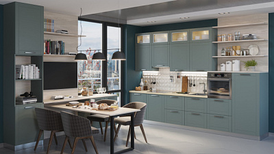 Кухня на заказ Антрацит беж 2110